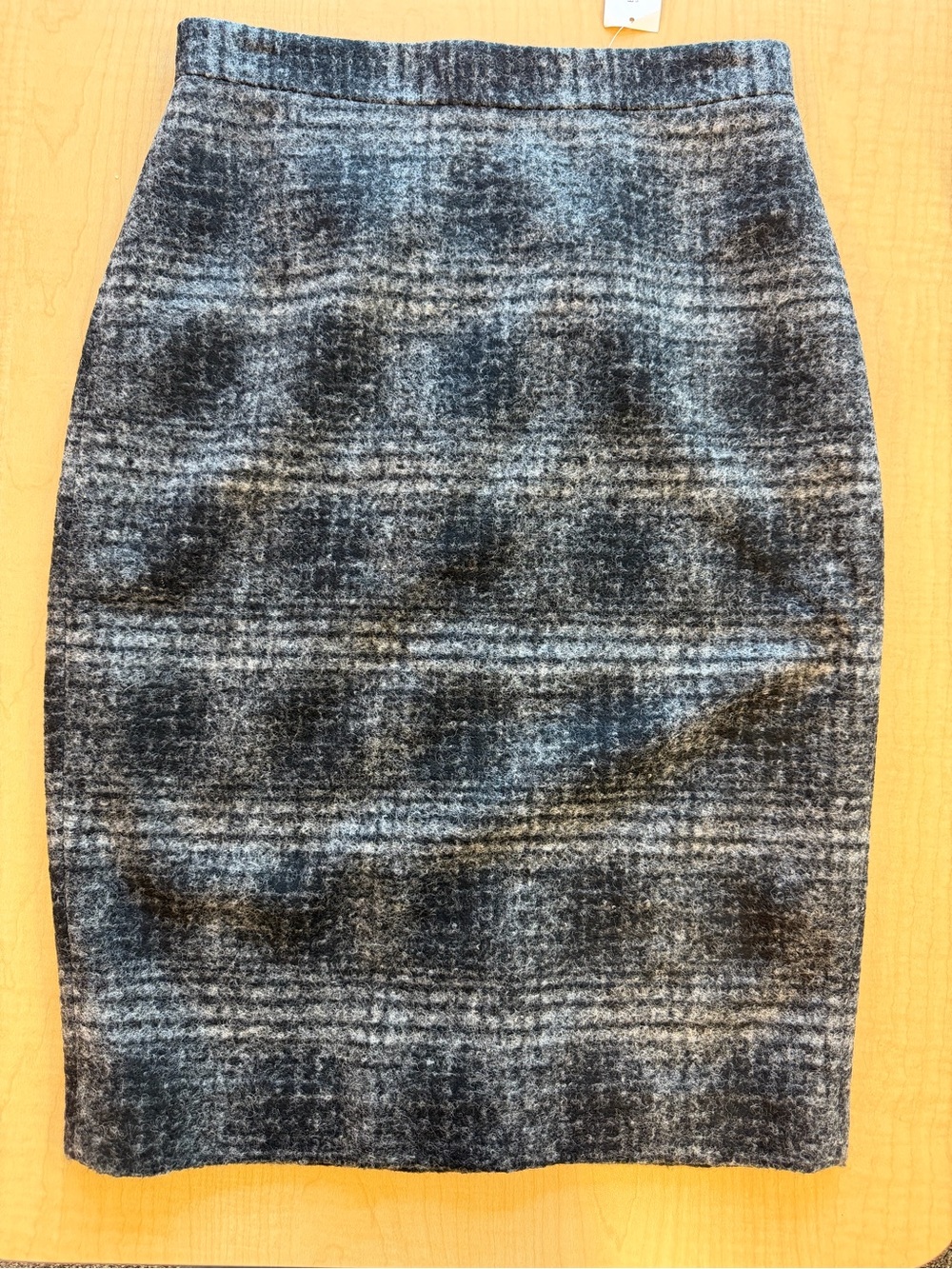 Banana Republic Gray Plaid Wool-Blend Pencil Skirt